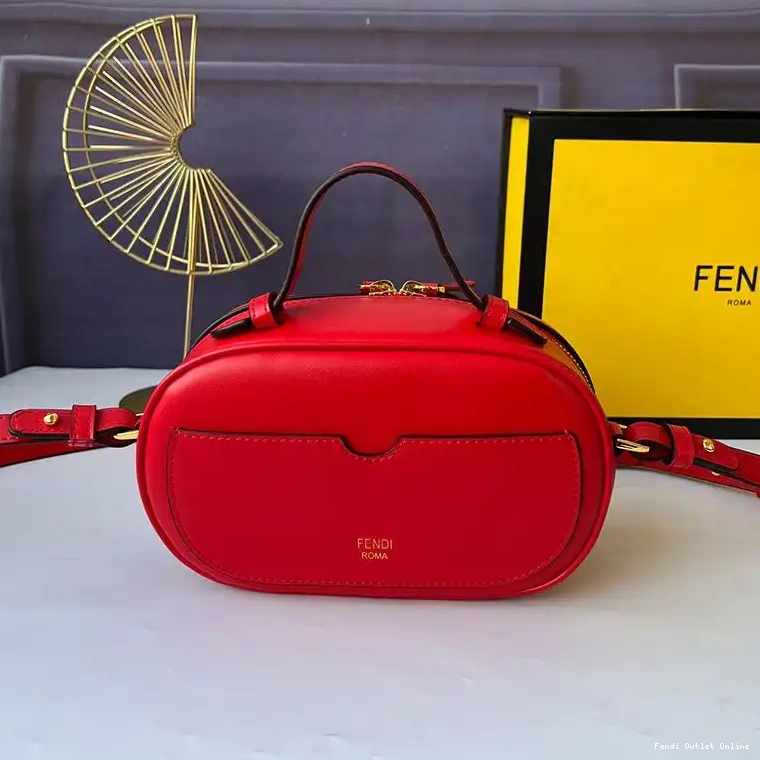Affordable Leather Camera In Calf Red Mini Case O'Lock Fendi 0511